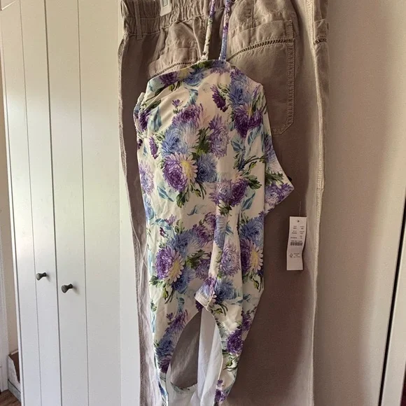 J. Crew Floral One Piece Swimsuit - Purple and Blue - Picture 3 of 3